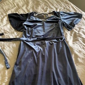 Revelry Reese dress, Slate Blue. Hemmed for 5 foot 8 wearer. Worn once.